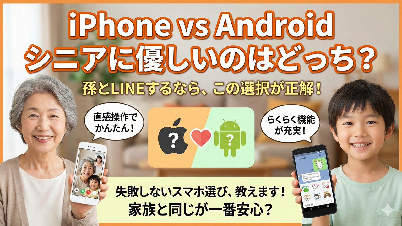 iPhoneとAndroid シニアが使いやすい